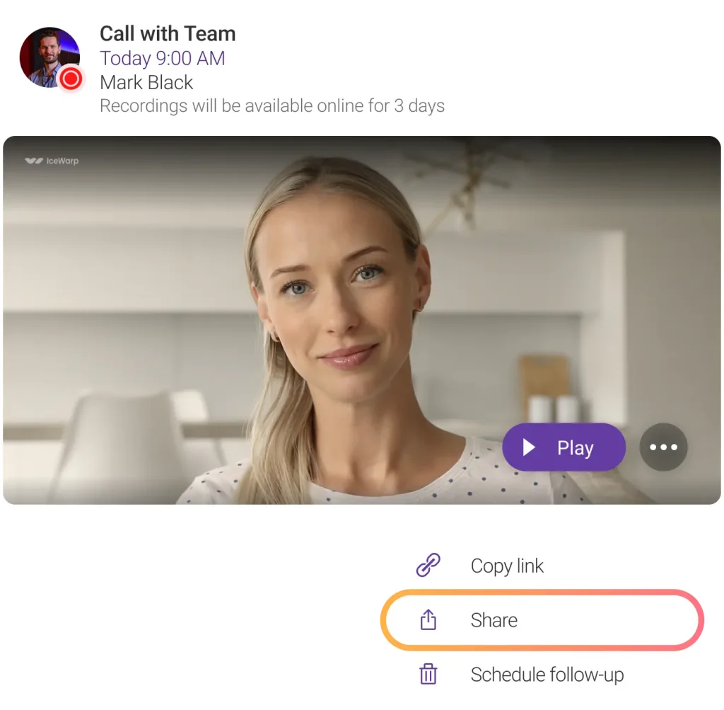 Share conference recording